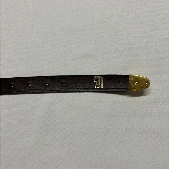 Vintage Etienne Aigner Belt - Red Embossed Leather with Gold Hardware - Picture 6 of 6